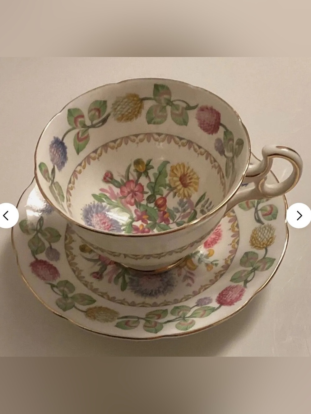 Vintage Adderley Meadowsweet Bone China Tea Cup & Saucer
